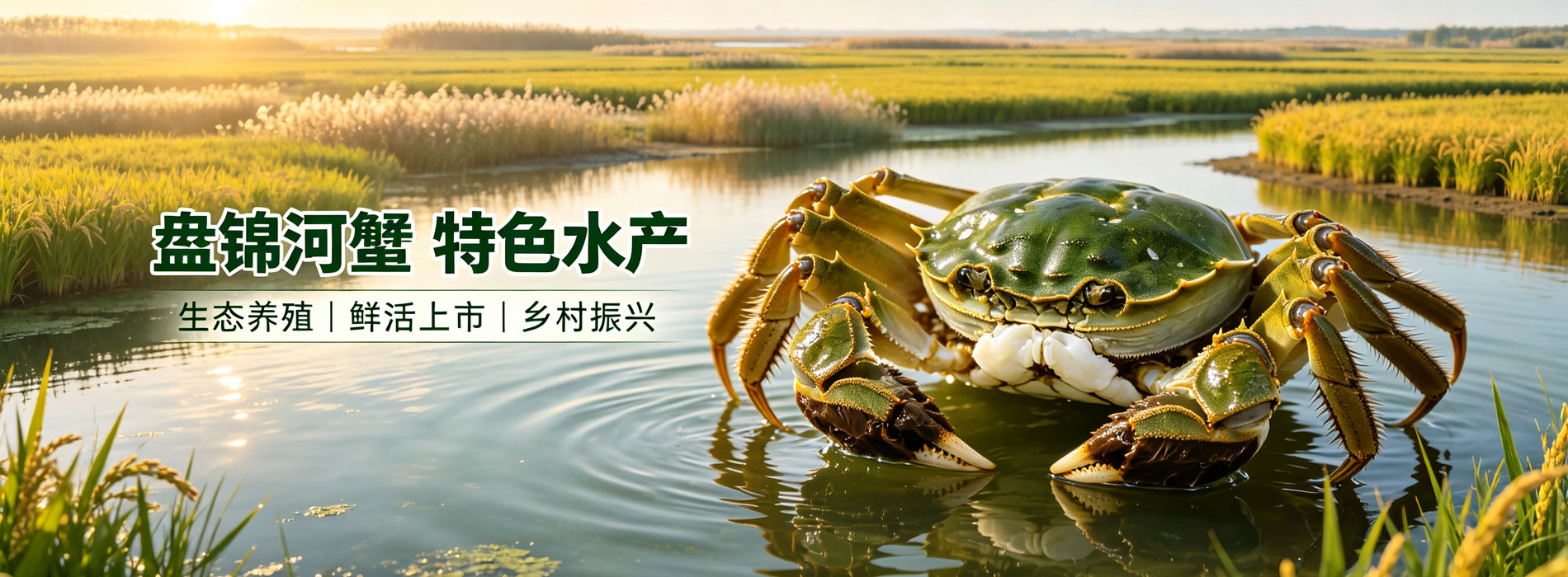 盘锦河蟹，稻田养殖大闸蟹，辽宁盘锦特产水产